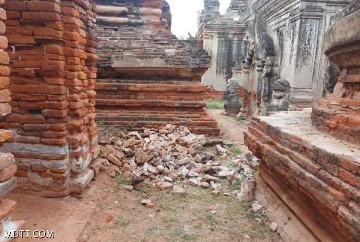 地震对曼德勒省因瓦考古区造成的破坏很小